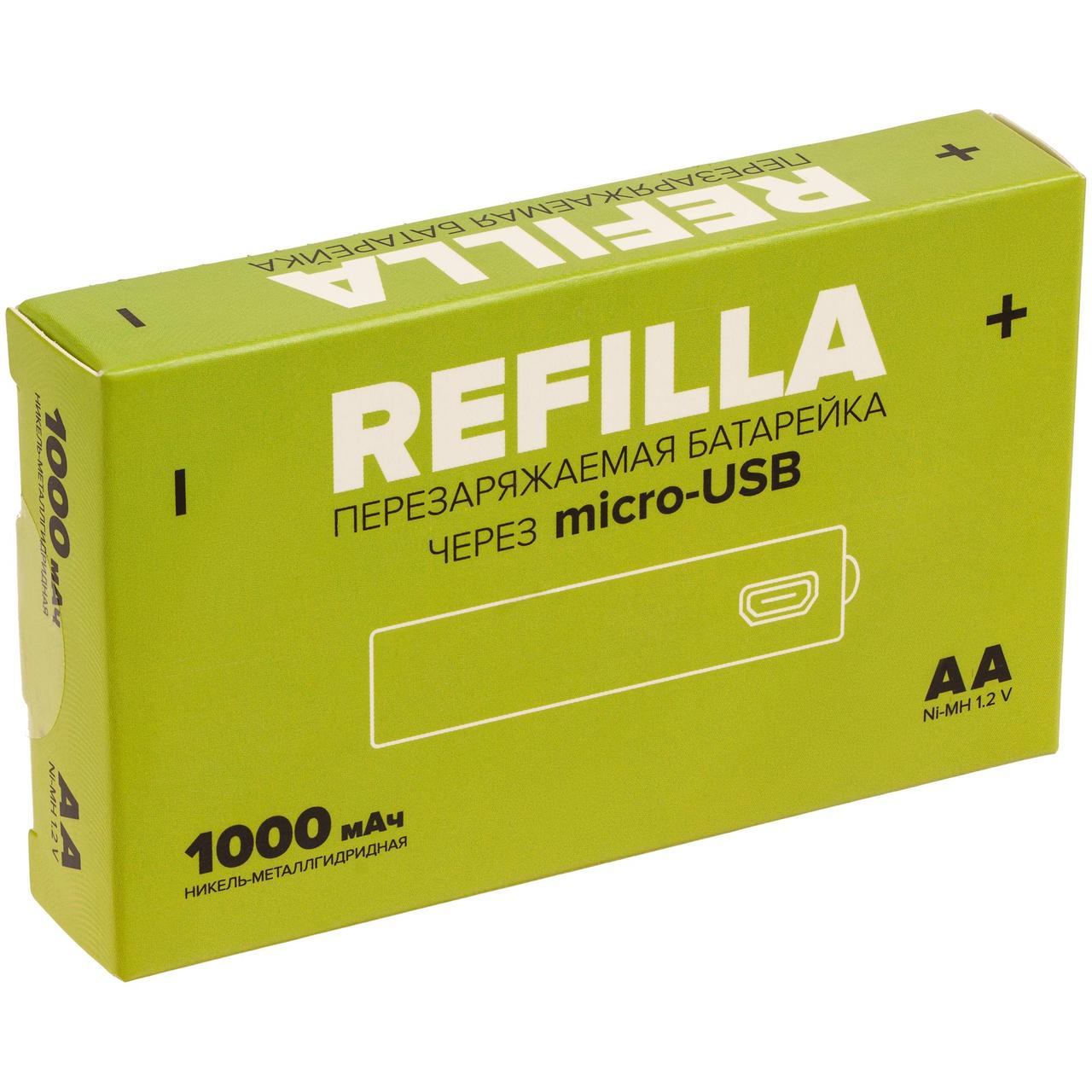 Набор перезаряжаемых батареек Refilla AA, 1000 мАч (артикул 11106) - фото 6 - id-p88637129