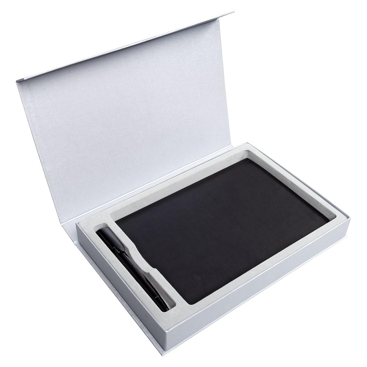 Коробка Silk под ежедневник и ручку, серебристая (артикул 2902.10) - фото 2 - id-p88636270