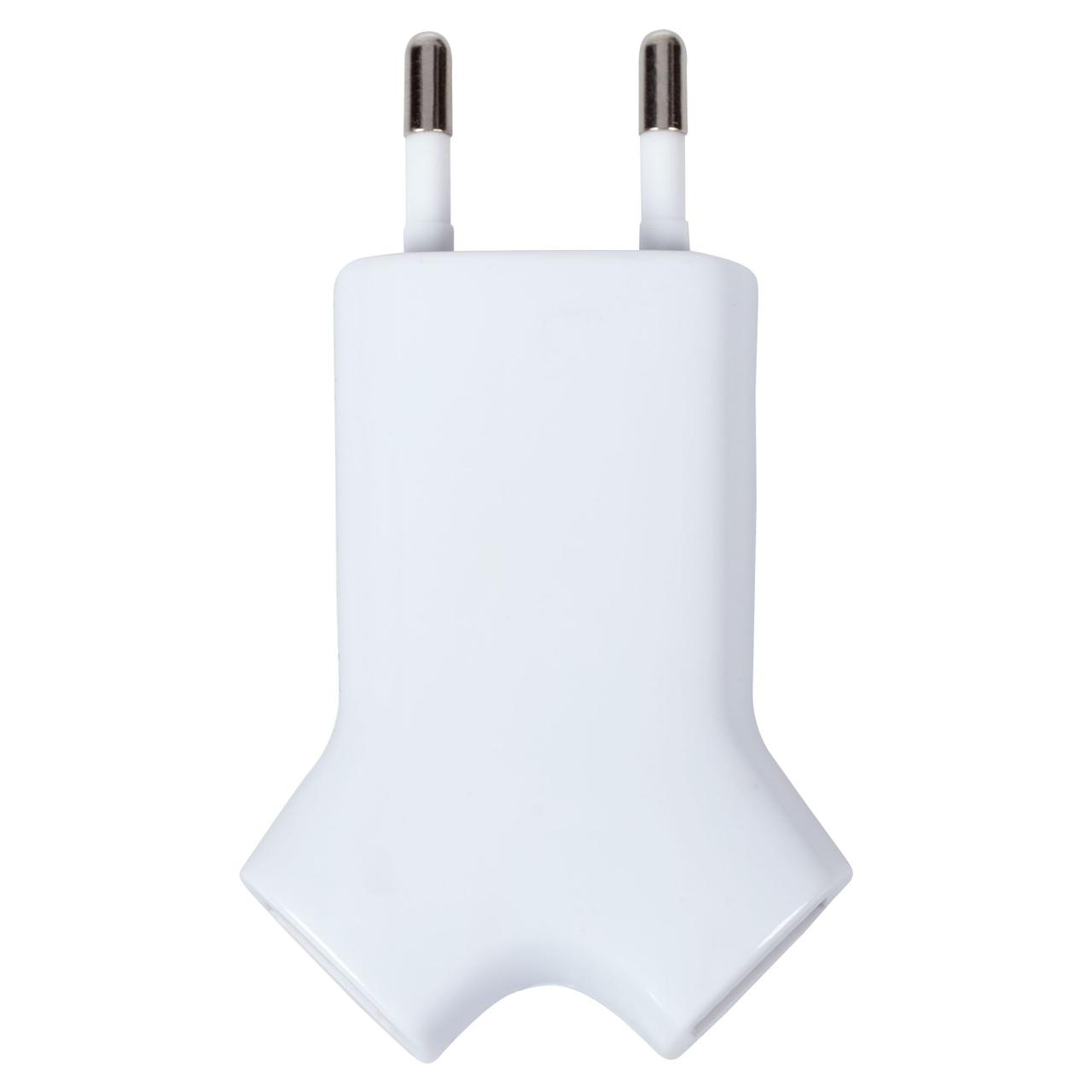 Сетевое зарядное устройство Uniscend Double USB, белое (артикул 1207.68) - фото 3 - id-p88635279