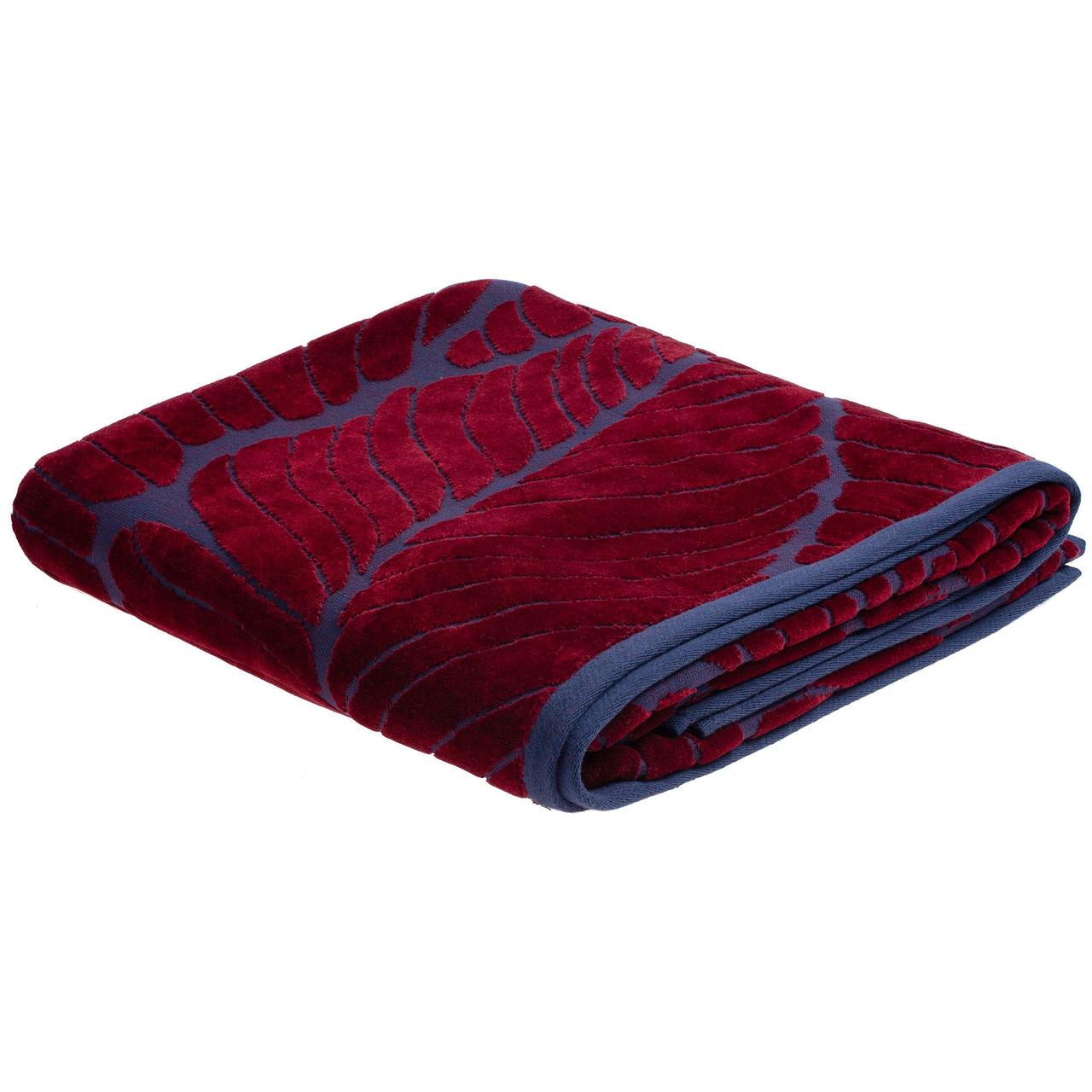 Полотенце In Leaf, большое, синее с бордовым (артикул 30101.45)