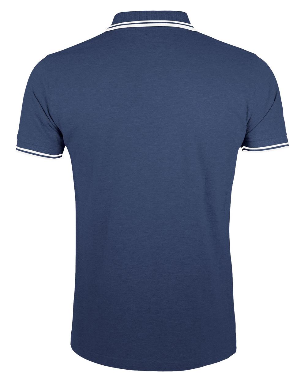 Рубашка поло мужская Pasadena Men 200 с контрастной отделкой, темно-синяя с белым (артикул 5851.47) - фото 2 - id-p88640143