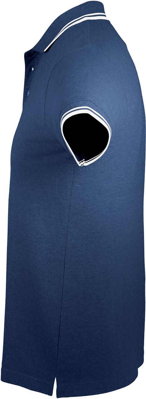Рубашка поло мужская Pasadena Men 200 с контрастной отделкой, темно-синяя с белым (артикул 5851.47) - фото 3 - id-p88640143