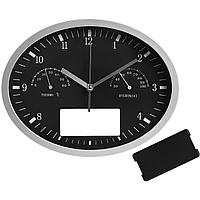 Часы настенные INSERT3 с термометром и гигрометром, черные (артикул 6186.30)