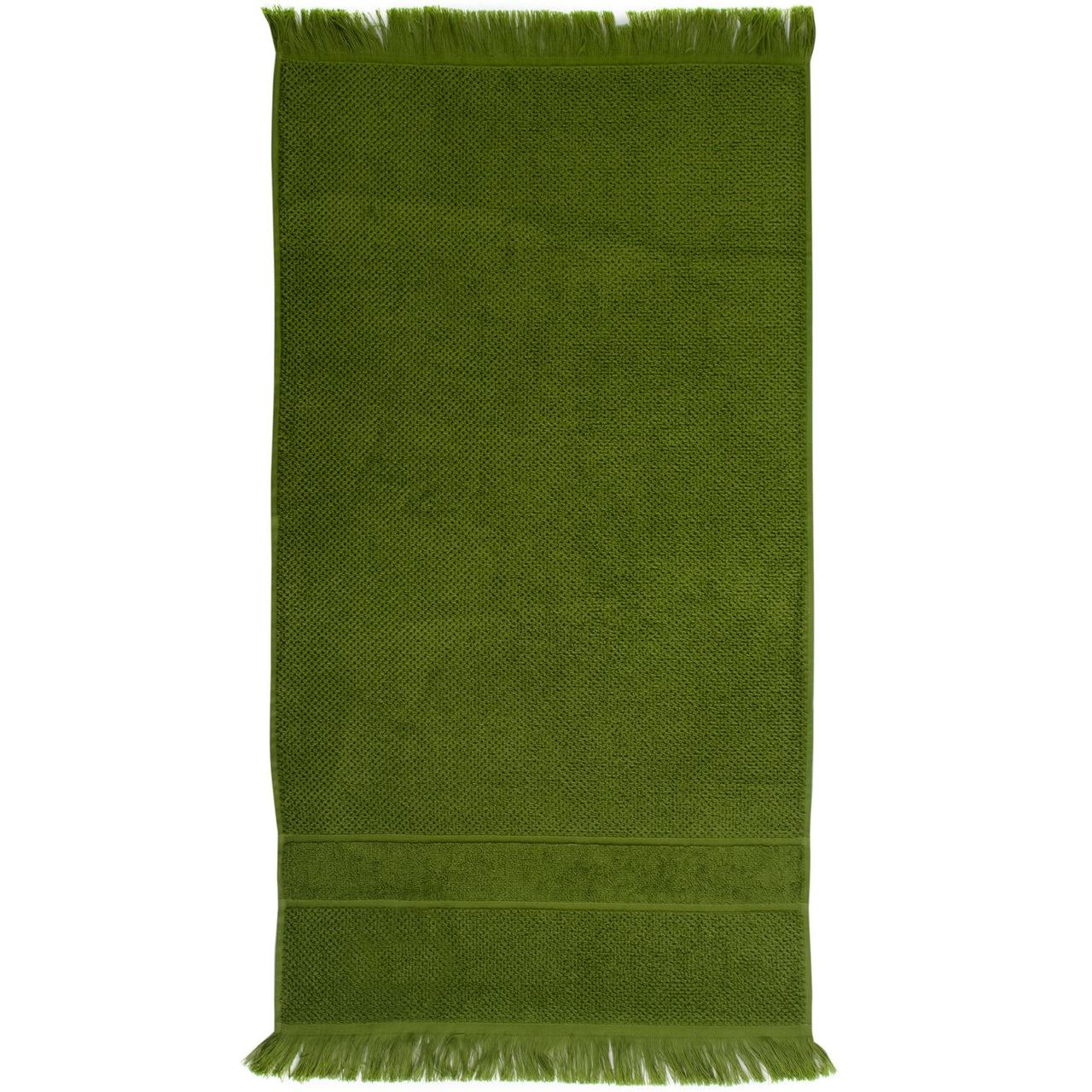 Полотенце Essential с бахромой, оливково-зеленое (артикул 10592.90), фото 1
