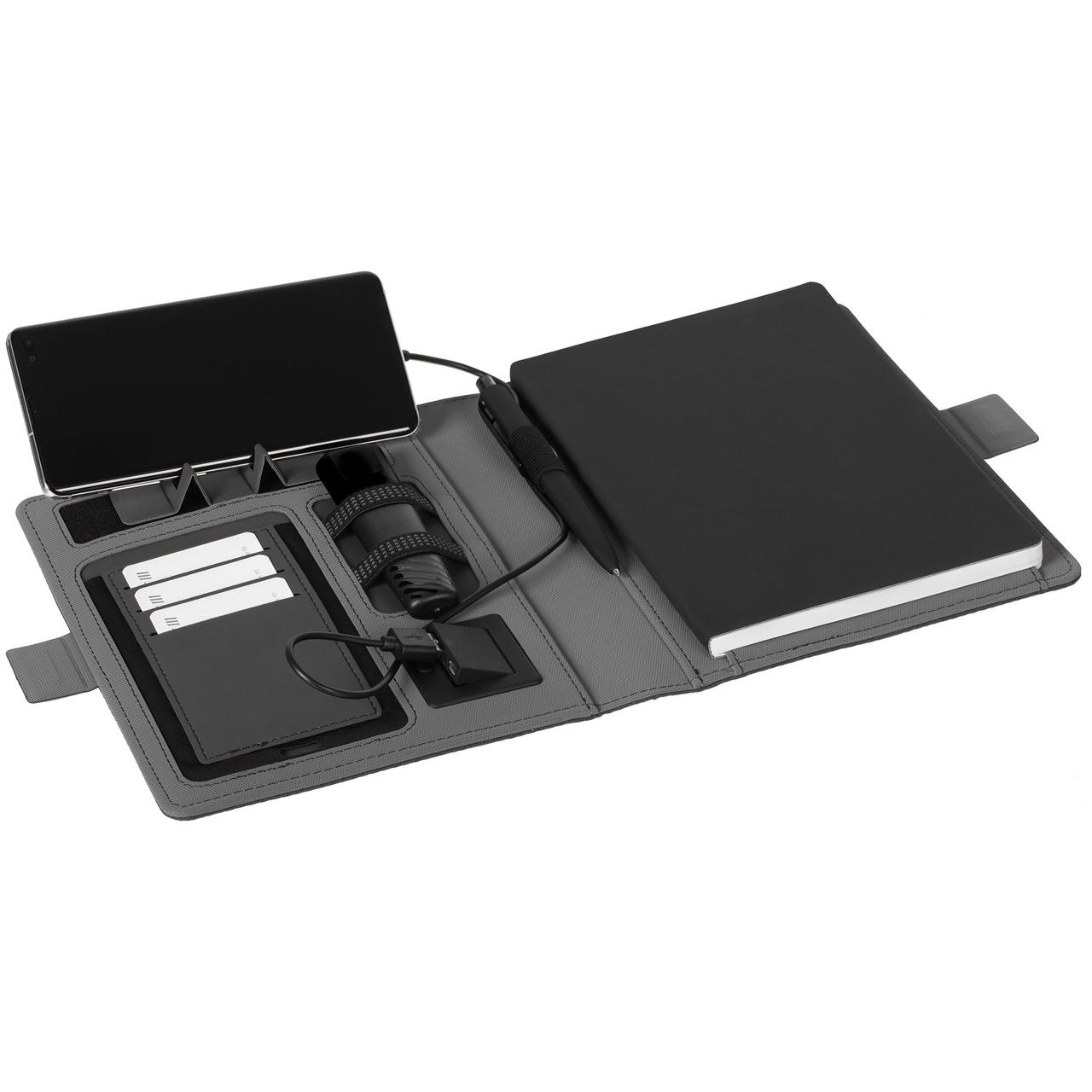 Органайзер Midstream с блокнотом и аккумулятором, черный (артикул 11114.30) - фото 8 - id-p88643294
