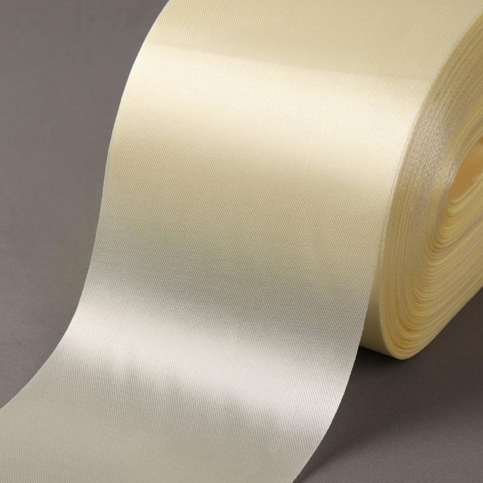 Лента атласная, 100 мм × 100 ± 5 м, цвет айвори