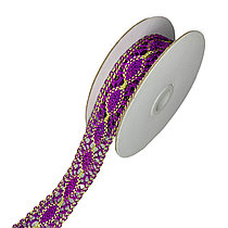 Тесьма декоративная плетеная 25 мм, # 3033 фиолетовый