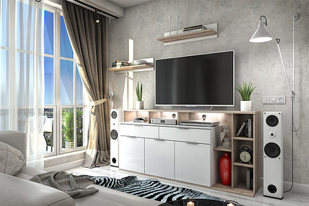 Тумба традиционная 3Д 2Я Компакт, Белый, Анрэкс (Беларусь), фото 2