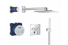 Душевая система GROHE SmartControl с душевым гарнитуром и верхним душем Rainshower SmartActive Cube 310, хром