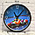 Часы настенные круглые диаметр 30 см Quartz черные с синим циферблатом и бильярдными шарами, фото 2