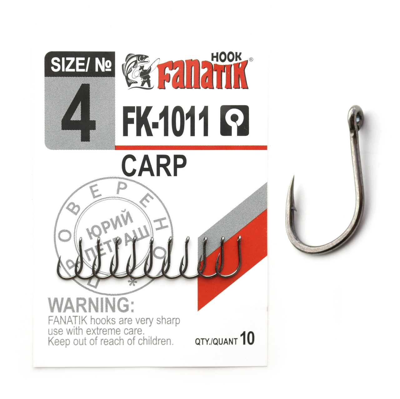 Крючок Fanatik CARP FK-1011 №4 (10mm)10шт