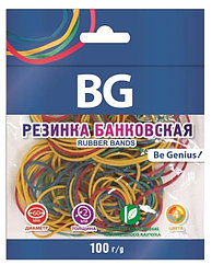 Банковская резинка для денег "BG", 100 гр., 60 мм., цветная, в пакете