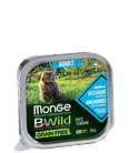 2874 Monge BWild GF Sterilized, влажный корм для кошек, паштет из анчоусов с овощами, уп.32*100гр.