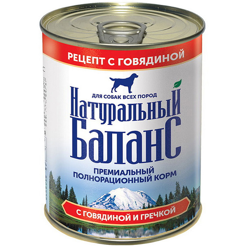 "Натуральный Баланс" Консервы для собак с говядиной и гречкой