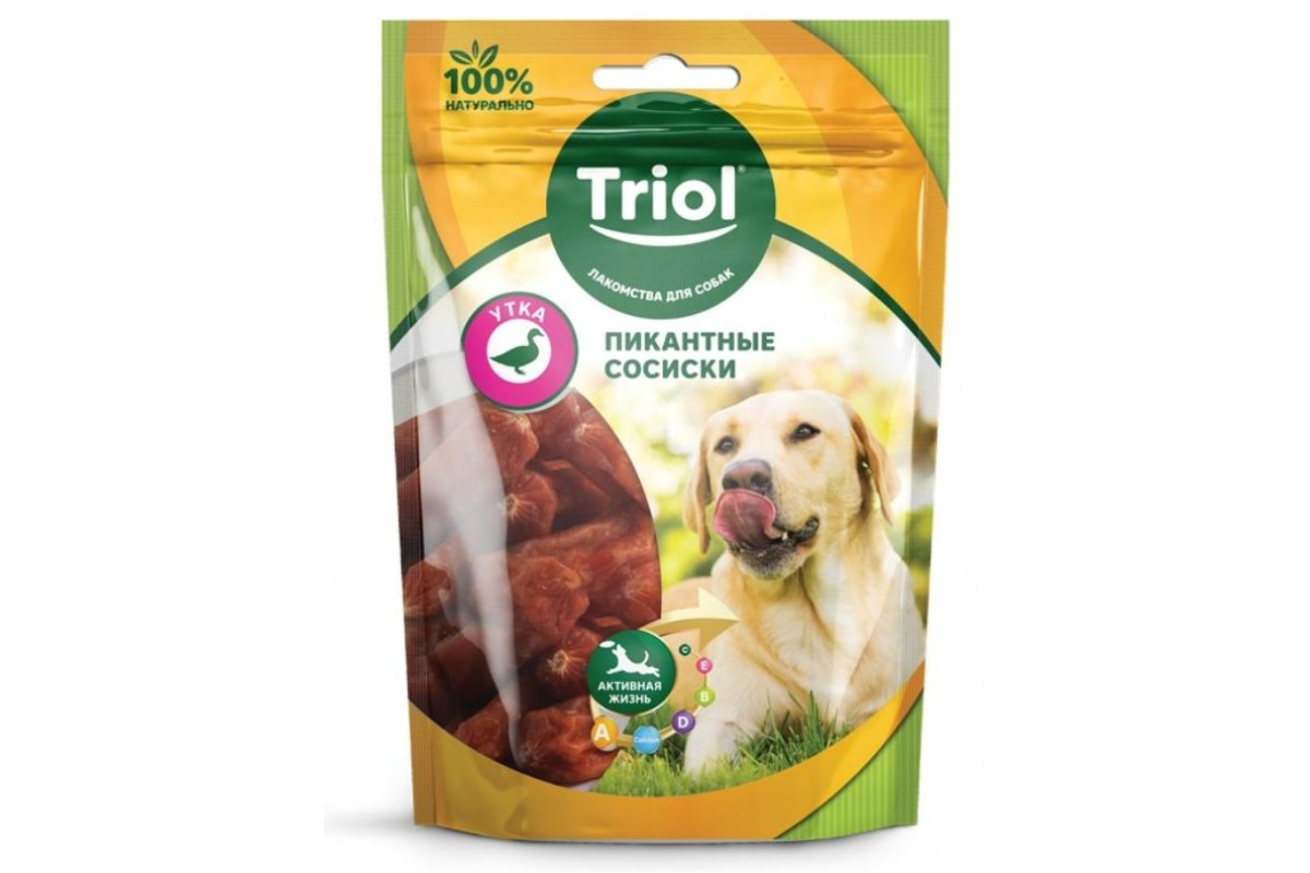 Сосиски Triol для собак, с уткой