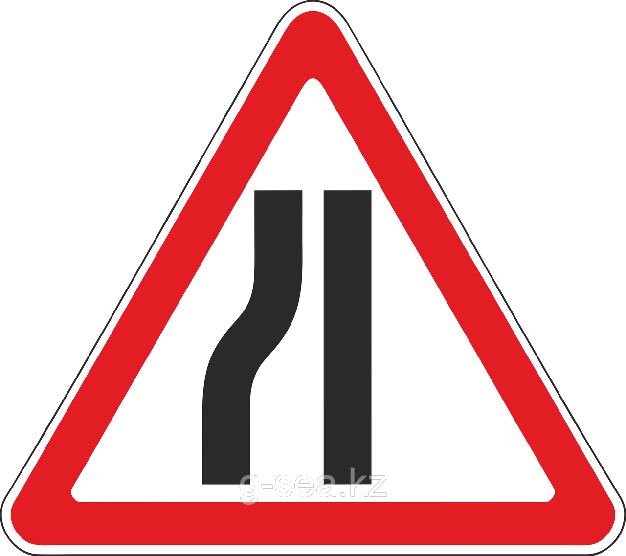 Дорожный знак 1.18.3 Сужение дороги