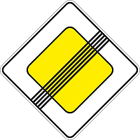 Дорожный знак 2.2 Конец главной дороги