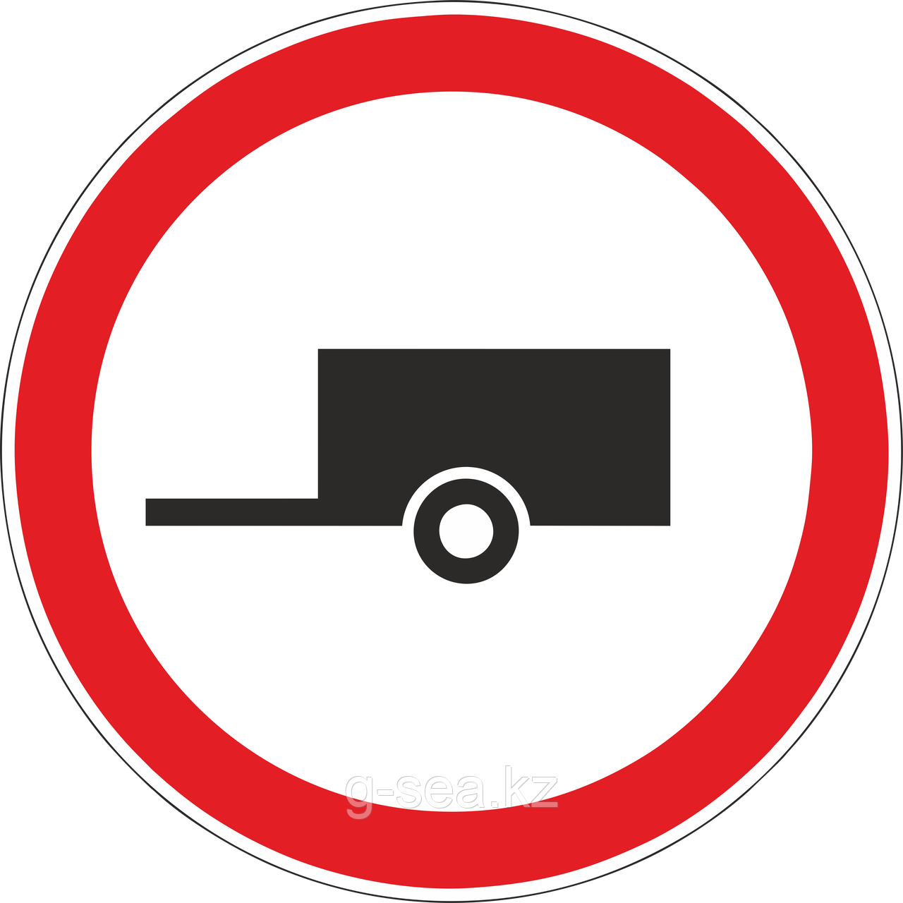 Дорожный знак 3.7 Движение транспортных средств с прицепом запрещено - фото 1 - id-p88711577