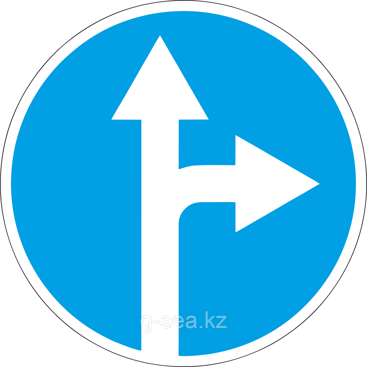 Дорожный знак 4.1.4 Движение прямо или направо - фото 1 - id-p88711602