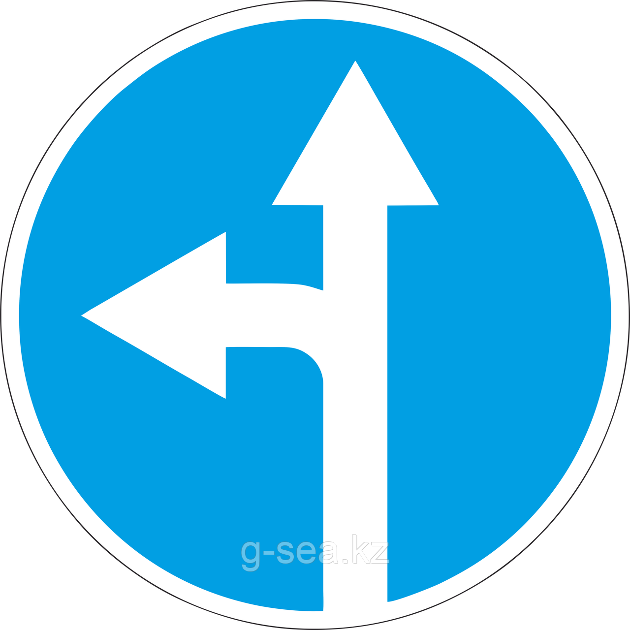 Дорожный знак 4.1.5 Движение прямо или налево