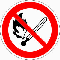 Знак Запрещается пользоваться открытым огнем и курить