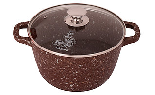 Кастрюля 4,5 литра со стеклянной крышкой,  "ELITE STONE" ультрапрочное антипригарное покрытие