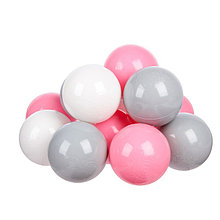 Шарики для сухого бассейна с рисунком, диаметр шара 7,5 см, набор 150 штук, цвет розовый, белый, серый