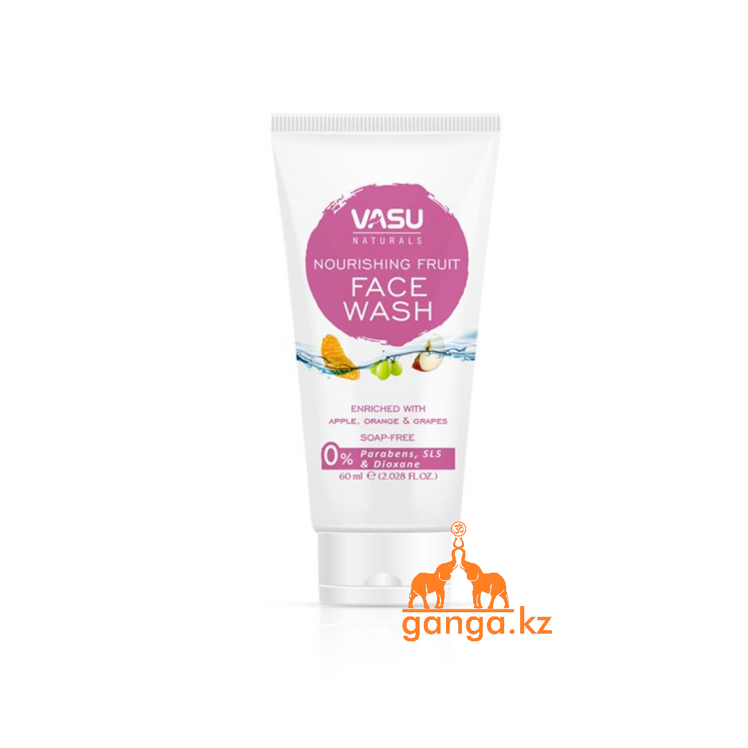 Гель для умывания Питательные фрукты - Яблоко, Апельсин и Виноград (Nourishing Fruit Face Wash VASU), 60 мл.