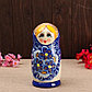 Матрёшка 5-ти кукольная "Сима" синяя , 17-18см, ручная роспись., фото 3