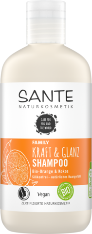 Шампунь для укрепления и блеска волос "SANTE FAMILY" с био-апельсином и кокосом. На розлив