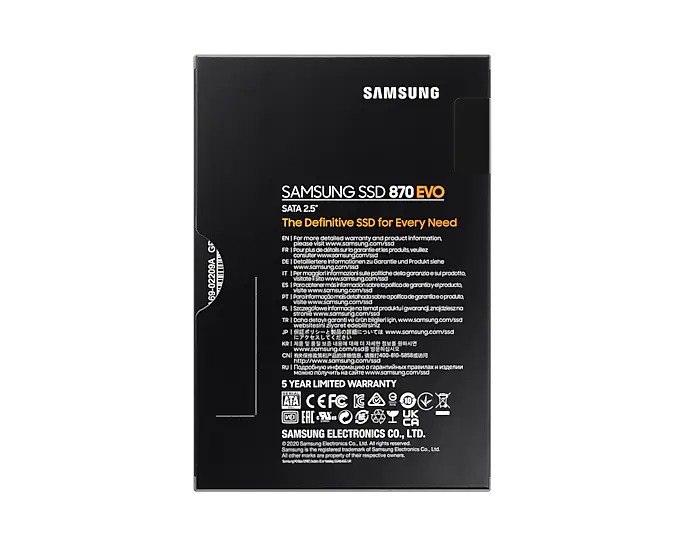 Samsung MZ-77E250BW Твердотельный накопитель SSD 870 EVO, 250GB, SATA 2.5" - фото 3 - id-p88721540