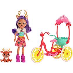 Mattel Enchantimals  Велосипедисты с питомцем и транспортным средством GJX30