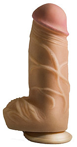 Большой фаллоимитатор на присоске, L 13 см D 6 см, киберкожа