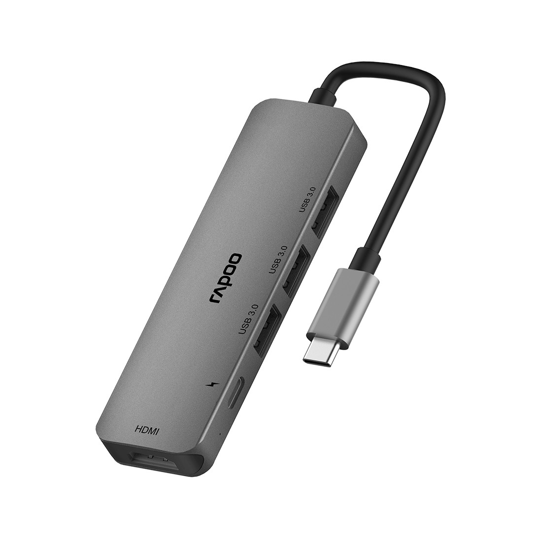 Мультифункциональный адаптер Rapoo XD100 1xUSB-C 3xUSB3.0 1xHDMI Grey