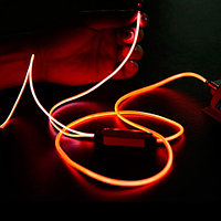 Наушники светящиеся вакуумные металлические Glowing Earphone (Оранжевый)