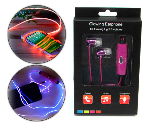 Наушники светящиеся вакуумные металлические Glowing Earphone (Оранжевый) - фото 2 - id-p88724433