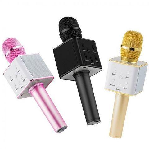 Караоке-микрофон беспроводной TUXUN Q7 со встроенной bluetooth-колонкой (Розовое золото) - фото 6 - id-p88724464