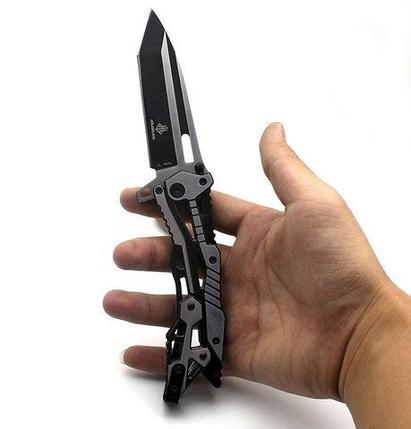 Нож складной походный с механизмом «Трансформер» GENERAL LEE 16010А (Черный + Белый), фото 2