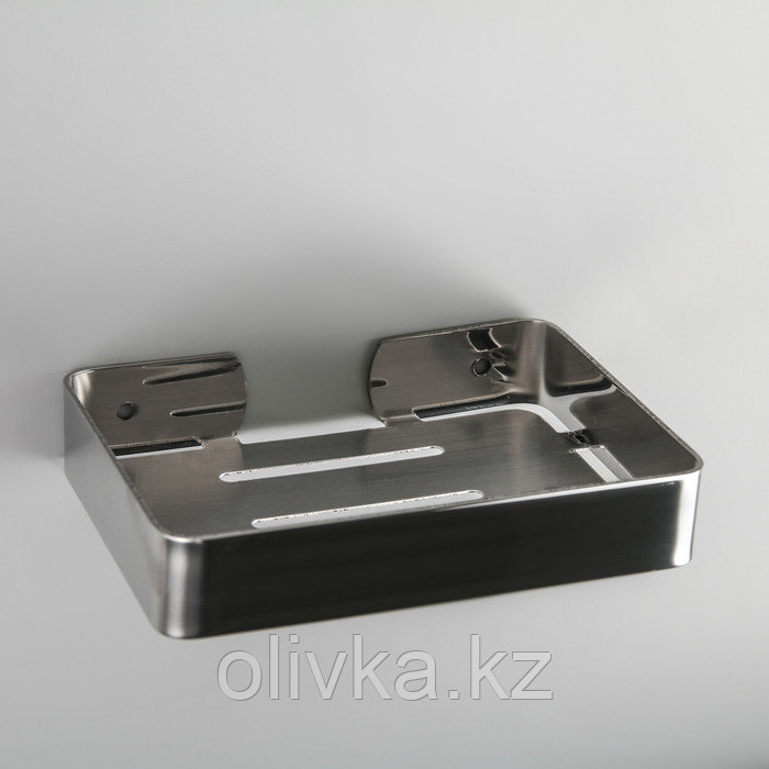 Мыльница настенная металлическая, 13,4×9,5×2,7 см