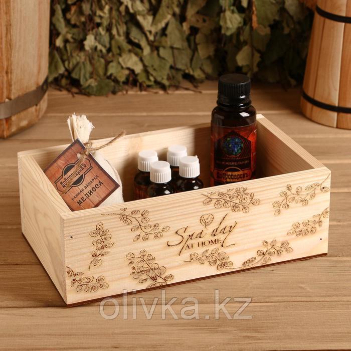 Ящик деревянный "Spa day at home", 24.5×14×8 см