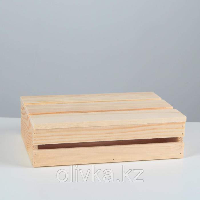 Ящик деревянный 25×17×7 см подарочный с реечной крышкой