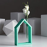 Рамка-ваза для цветов "Домик", цвет бирюзовый, 15 х 21 см, фото 6