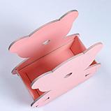 Кашпо деревянное "Мишка Плюшевый", розовый, 20×10×20 см, фото 4