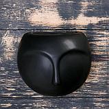 Кашпо керамические настенное "Силуэт" черное 11*6см, фото 2