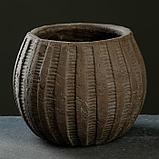 Кашпо керамическое "Шар" коричневое 13*13*10 см, фото 2