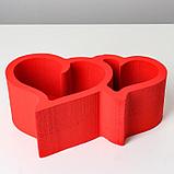 Пенобокс 28×18×10 см кашпо для цветов и подарков "Сердца, сердечки", красный, фото 3