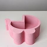 Пенобокс 26×25×10 см кашпо для цветов и подарков "Коляска", розовый, фото 3