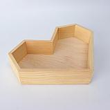 Кашпо деревянное 25×4.5 см "Сердце" подарочное, натуральный, фото 3