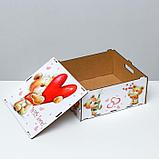 Подарочный ящик "Люблю тебя, мишка с сердцем", разноцветный, 33×29×14 см, фото 4