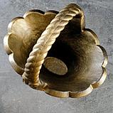 Фигурное кашпо "Корзина с цветами" бронза, 38х25см, фото 4